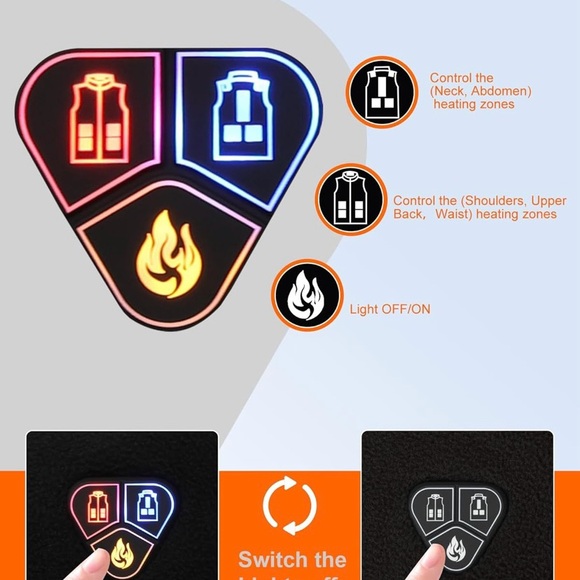 NEW - L/XLHeated Vest for Men w/ Battery Pack Included, Polar Fleece Lightweight - Picture 3 of 7